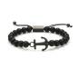 Preview: SAILBRACE Armband BLACK ANCHOR BEADED