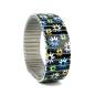 Preview: urband LONDON Edelstahlzugarmband FLOWERS DAISIES Schwarz Bunt - 18 mm