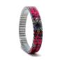 Preview: urband LONDON Edelstahlzugarmband FLOWERS MANDALA Rot Bunt - 10 mm