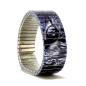 Preview: urband LONDON Edelstahlzugarmband TATTOO COOL TABBY CATS Schwarz Cobalt Silber Metallic - 18 mm