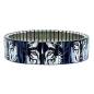 Preview: urband LONDON Edelstahlzugarmband TATTOO WOLVES HUNT Schwarz Cobalt Silber Metallic - 18 mm