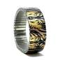 Preview: urband LONDON Edelstahlzugarmband TATTOO WOLVES WILD TRIBE Schwarz Gold Metallic - 18 mm