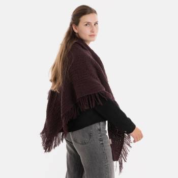 KNIT FACTORY Dreiecksschal AMBER midnight plum