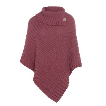 KNIT FACTORY gestrickter PONCHO NICKY stone red