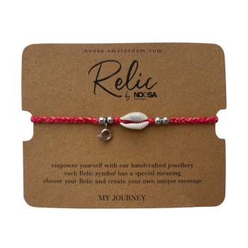NOOSA-Amsterdam RELIC Armband HAND BRAIDED COTTON coral silber