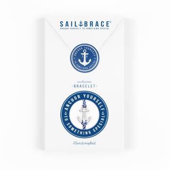 SAILBRACE Armband blau weiss ANKER silber