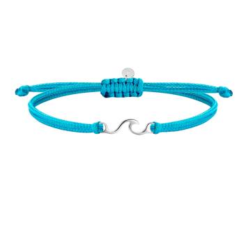 SAILBRACE Armband aqua blue LAGOON WAVE silber