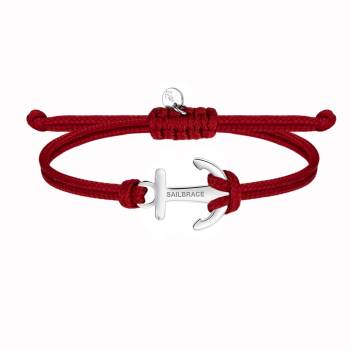 SAILBRACE Armband rot ANKER silber