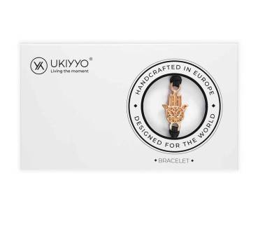 UKIYYO Armband schwarz HAMSA roségold