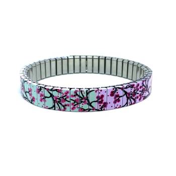 urband LONDON Edelstahlzugarmband COOL BLOSSOM Bunte Blumen - 10 mm