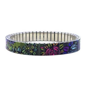 urband LONDON Edelstahlzugarmband FLOWERS GARDEN BUNT - 10 mm