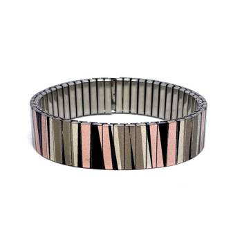 urband LONDON Edelstahlzugarmband LINES ART Mehrfarbig Metallic - 18 mm