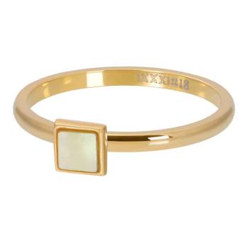 iXXXi Füllring SQUARE STONE YELLOW SHELL gold - 2 mm