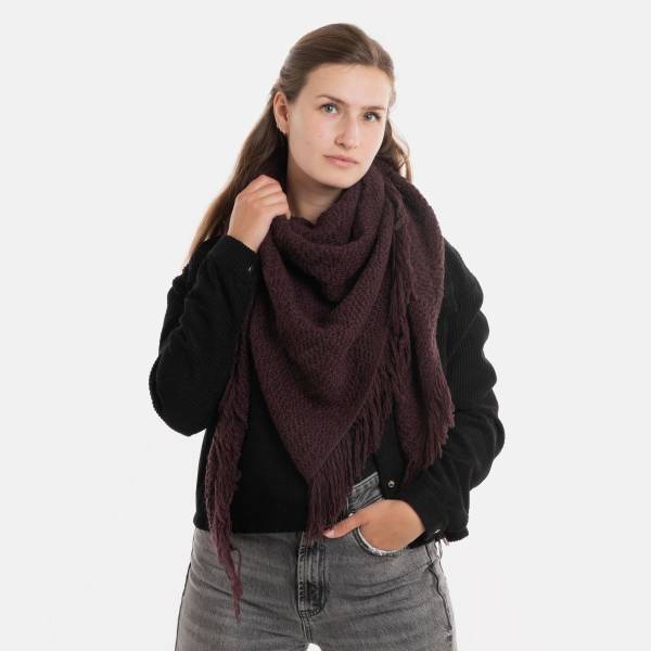 KNIT FACTORY Dreiecksschal AMBER midnight plum