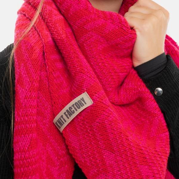 KNIT FACTORY Dreiecksschal JOSH bright red fuchsia