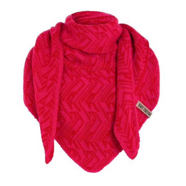 KNIT FACTORY Dreiecksschal JOSH bright red fuchsia