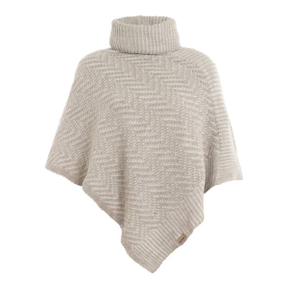 KNIT FACTORY gestrickter PONCHO AMBER iced clay beige