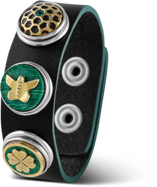 NOOSA-Amsterdam ORIGINAL Armband EDGY CLASSIC REGULAR black / ultramarine green
