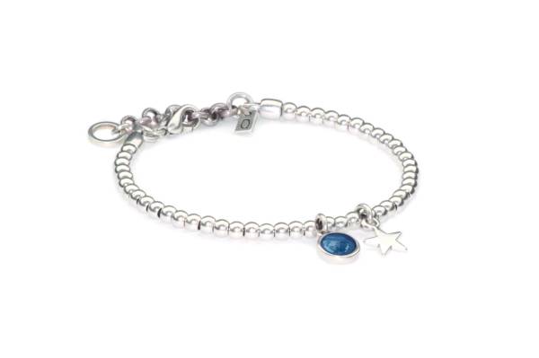 QOSS Armband ZOEY silber capriblau mit Stern