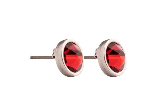 QOSS Ohrringe BO SWAROVSKI rund rot