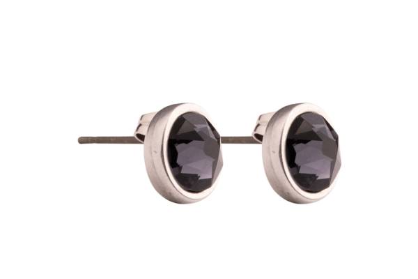 QOSS Ohrringe BO SWAROVSKI rund schwarz