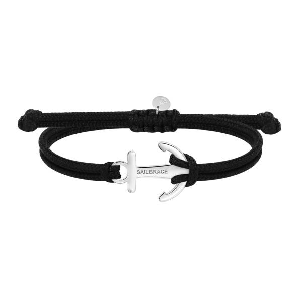 SAILBRACE Armband schwarz ANKER silber