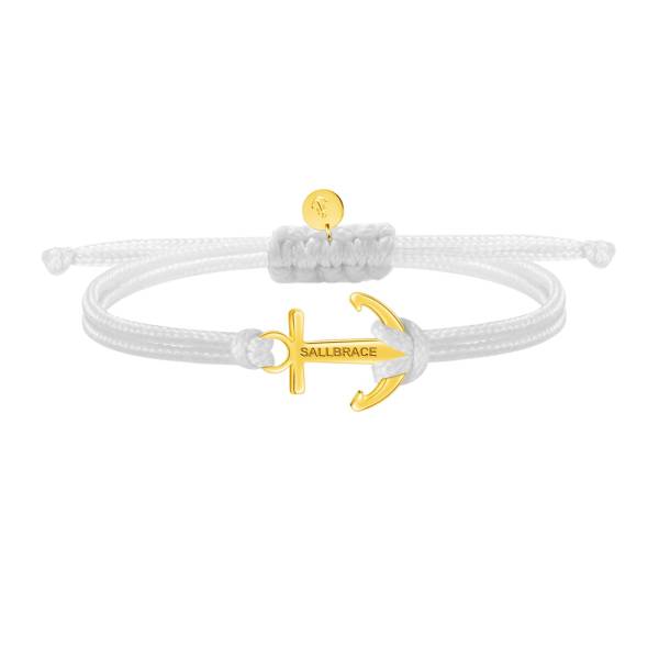 SAILBRACE Armband weiss ANKER gold