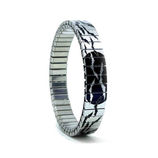 urband LONDON Edelstahlzugarmband BATS Fledermäuse mit Mond Silber Schwarz Metallic - 10 mm