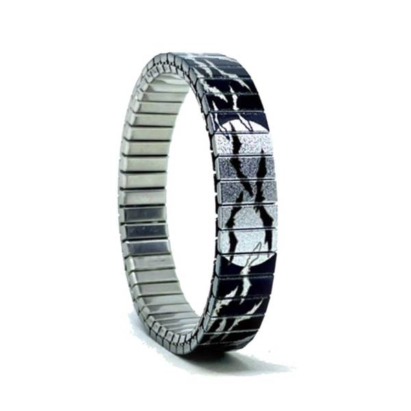 urband LONDON Edelstahlzugarmband BATS Fledermäuse mit Mond Schwarz Silber Metallic - 10 mm