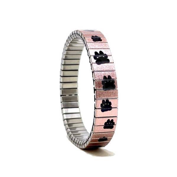 urband LONDON Edelstahlzugarmband CAT PAWS Rosé Schwarz Metallic - 10 mm