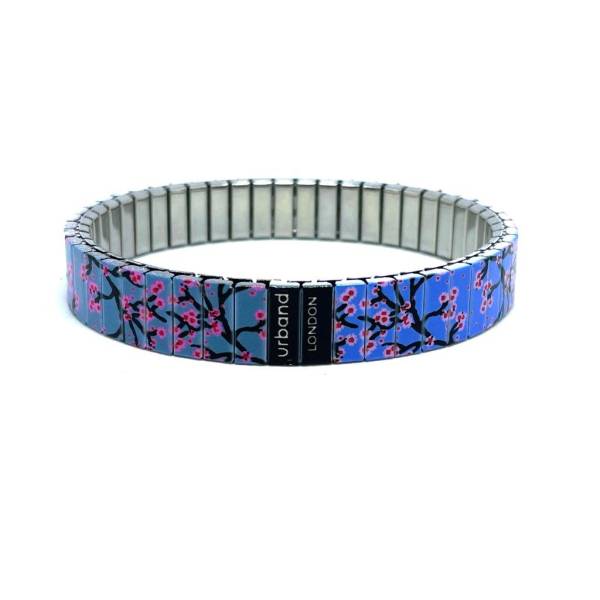 urband LONDON Edelstahlzugarmband COOL BLOSSOM Bunte Blumen - 10 mm