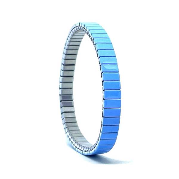 urband LONDON Edelstahlzugarmband SOLO Blau Poliert - 6 mm