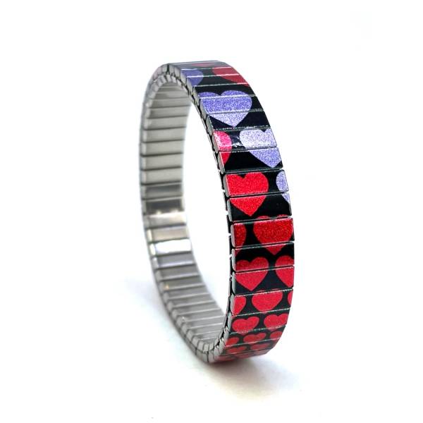 urband LONDON Edelstahlzugarmband WITH LOVE Rot Metallic - 10 mm