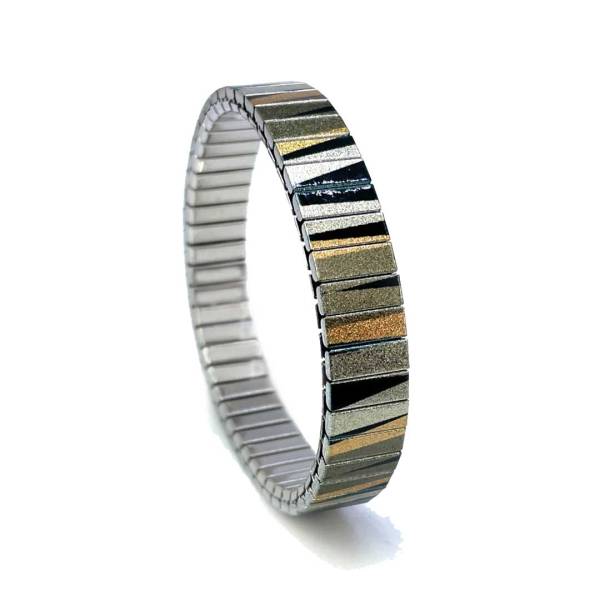 urband LONDON Edelstahlzugarmband LINES ART Mehrfarbig Metallic - 10 mm