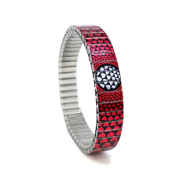 urband LONDON Edelstahlzugarmband WITH LOVE Rot Metallic - 10 mm