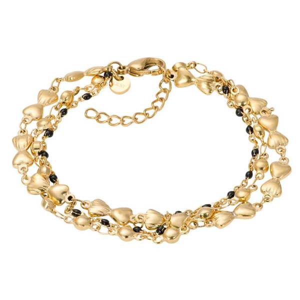 iXXXi Armband BOTSWANA black Beads gold