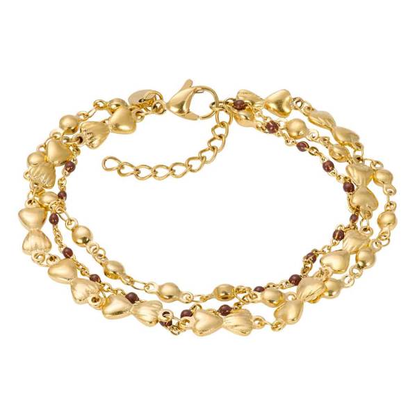 iXXXi Armband BOTSWANA brown Beads gold