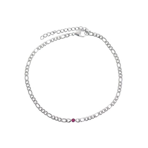 iXXXi Fußkette MEMORIES FUCHSIA silber