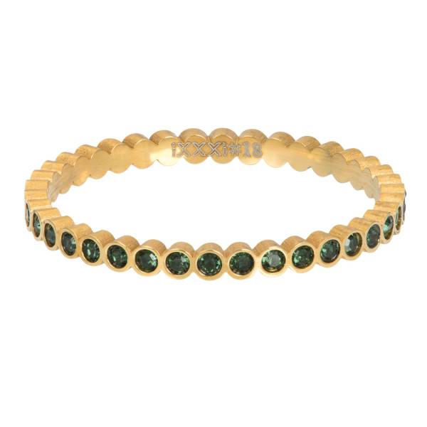 iXXXi Füllring SMALL CIRCLE STONE emerald gold - 2 mm