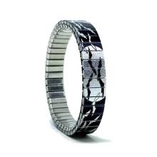 urband LONDON Edelstahlzugarmband BATS Fledermäuse mit Mond Schwarz Silber Metallic - 10 mm