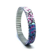 urband LONDON Edelstahlzugarmband COOL BLOSSOM Bunte Blumen - 10 mm