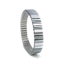 urband LONDON Edelstahlzugarmband STRIPES Silber Schwarz Metallic - 10 mm