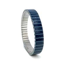 urband LONDON Edelstahlzugarmband ZIG ZAG Blau Dunkelblau - 10 mm