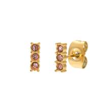 iXXXi Ohrstecker TRIPLE STONE PINK gold